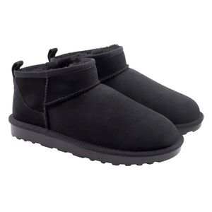 Ladies Shearling Ankle Boot, black, size 11